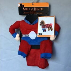 Red and Blue Dog Superhero Costume